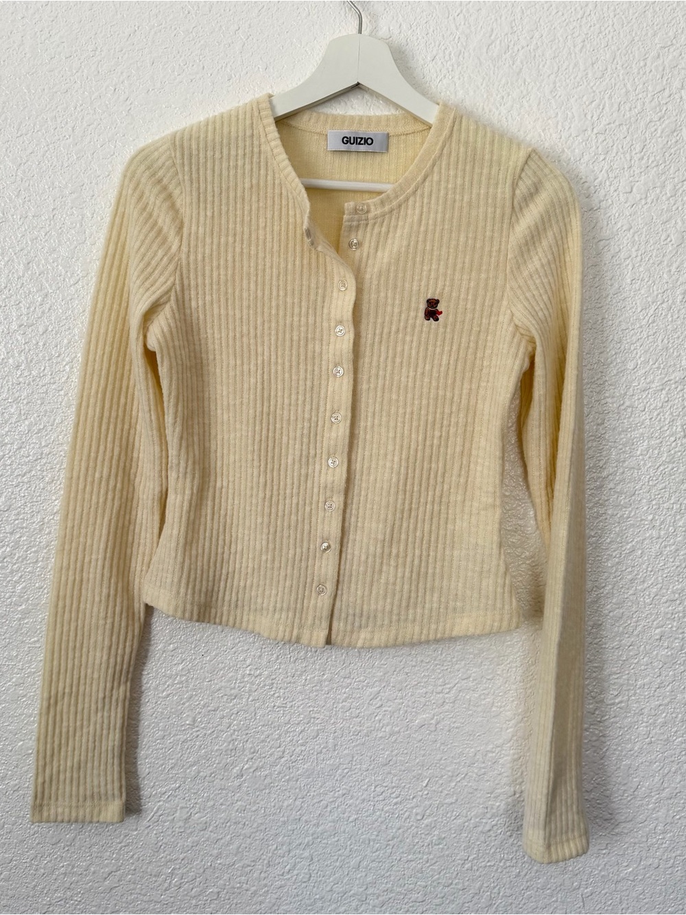 DANIELLE GUZIO Ribbed Button-Up Cardigan long sleeve S